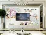 电视背景墙 花鸟 电视墙 背景