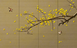 手绘中式玄关屏风背景底纹素材艺