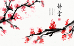 梅花工笔画中式玄关屏风背景底纹