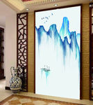 玄关壁画 玄关背景墙 中式玄关
