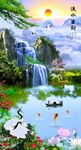 中式风景山水玄关背景墙