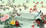 电视背景 花鸟国画