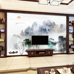 天然纹理大理石旭日东升电视背景