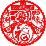 2019猪年矢量窗花剪纸