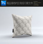 森林绿菱格花纹轻奢抱枕设计图