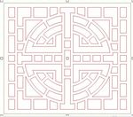 镂空格子窗花隔断花格单线精雕图