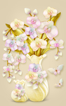 清新浪漫小碎花立体浮雕玄关壁画