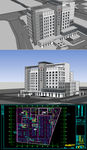 中医院建筑草图SU模型含CAD