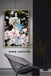 现代复古美女花朵装饰画