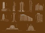 中国建筑线稿