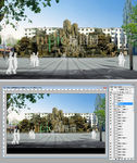 广场假山主题雕塑景观设计效果图