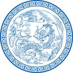 中国古典龙凤圆形瓷盘