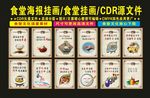 学校食堂文化节复古挂画设计