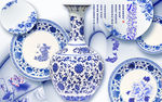 青花瓷3D电视背景墙