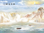新中式山水背景墙装饰画