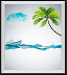 彩色抽象手绘艺术挂画背景墙