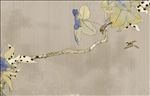 新中式手绘知了花鸟背景墙