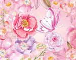 手绘蝴蝶花朵