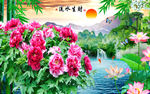 花开富贵牡丹 背景
