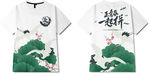 中国风仙鹤柒班班服设计图案