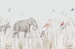 大象动物树叶