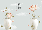 新中式花瓶创意悬挂屏风电视背景