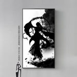 中国风水墨武侠人物剪影装饰画