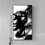 中国风水墨武侠人物剪影装饰画