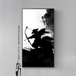 中国风水墨画武侠人物剪影装饰画