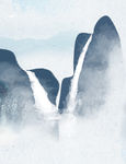 新中式抽象桂林山水风景装饰画
