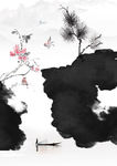 新中式抽象水墨山水装饰画