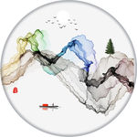 禅意山水抽象水墨山水新中式山水