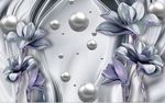 3D珠宝唯美花卉背景墙