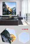 现代新中式金箔山水风景无框画