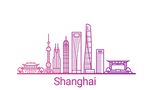 上海标志建筑线条矢量图