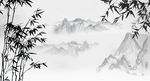 水墨山水黑白