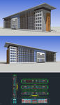 多层办公楼建筑草图模型带CAD