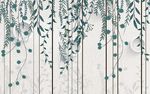 现代简约手绘绿植背景墙