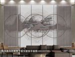 金色山水背景墙