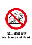 禁止储藏食物标识