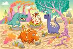 卡通可爱恐龙动物插画插图