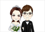 Q版 卡通 手绘 设计 婚礼