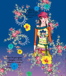 美女 时尚少女 手绘 花 设计