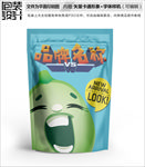 卡通绿色水果零食包装设计包装袋