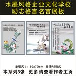 水墨风企业文化励志名言格言展板