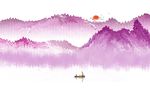 单色水墨水彩画