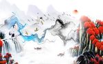 水彩油画山水画