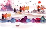 水墨山水画新中式