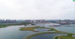 上海之鱼城市绿地俯拍航拍4k湖