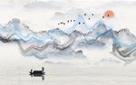 新中式水墨山水画